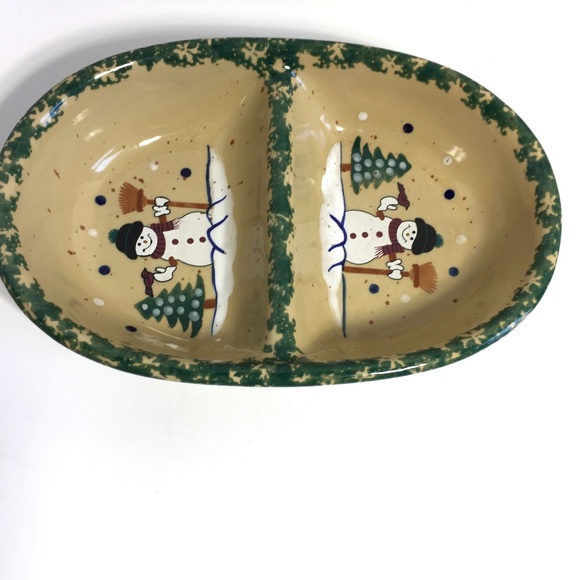 ABC XMas Snowman Divided Serving Dish - Picture 8 of 11